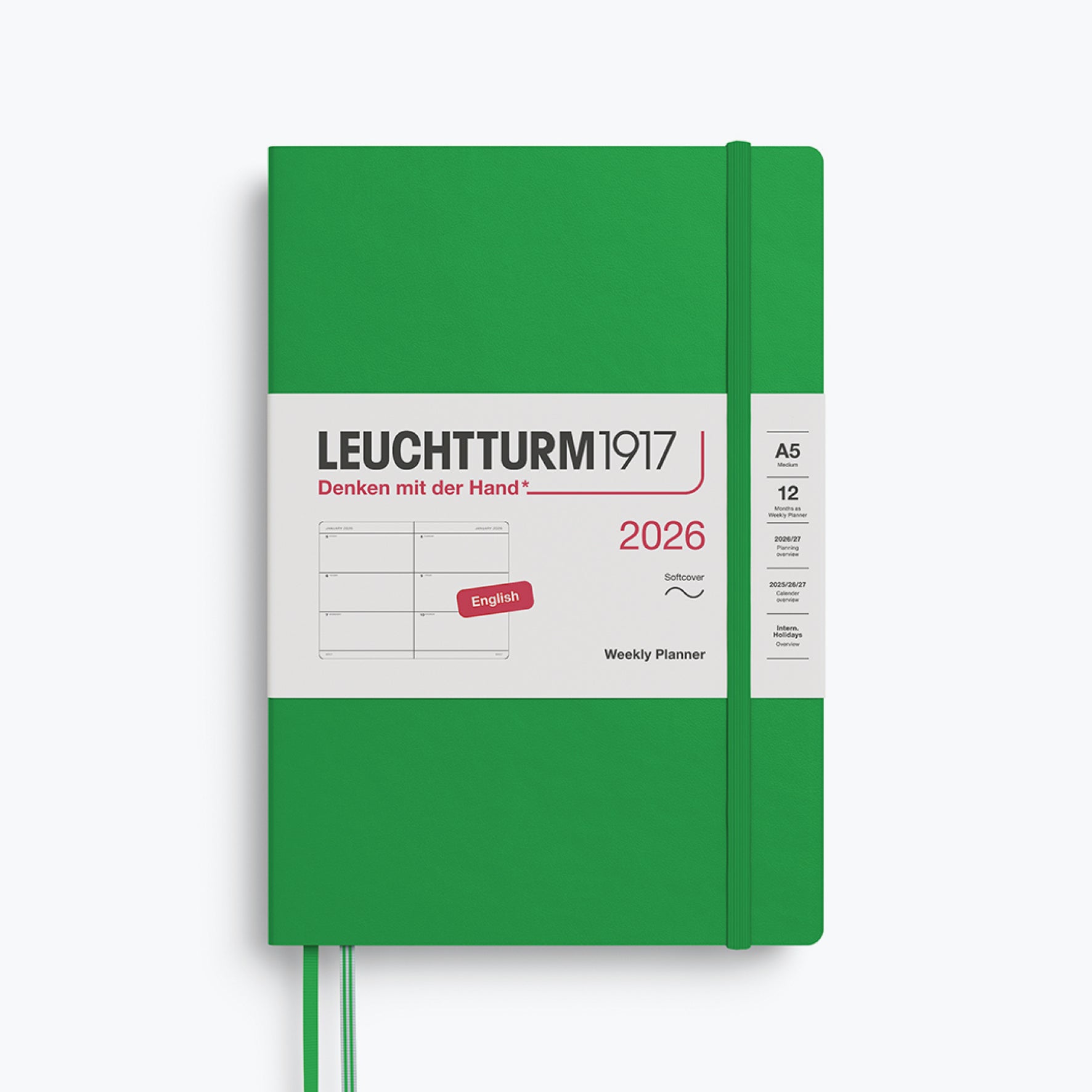 Leuchtturm1917 - 2026 Diary - Weekly Planner - A5 - Spring Leaf (Soft)
