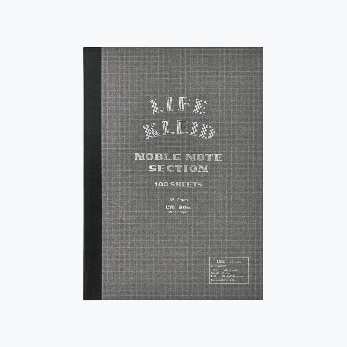 Life x Kleid - Notebook - Noble Note 2mm Grid - A5 - Charcoal