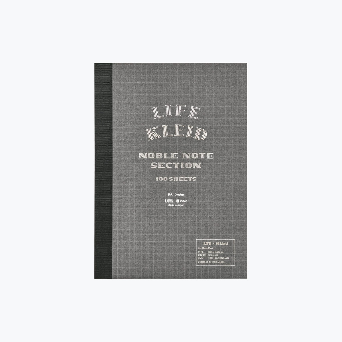 Life x Kleid - Notebook - Noble Note 2mm Grid - B6 - Charcoal