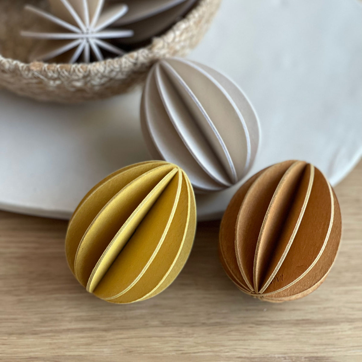 Lovi - Ornament - Eggs (Pillow Box) - 7cm - Golden Mix (Pack of 3)