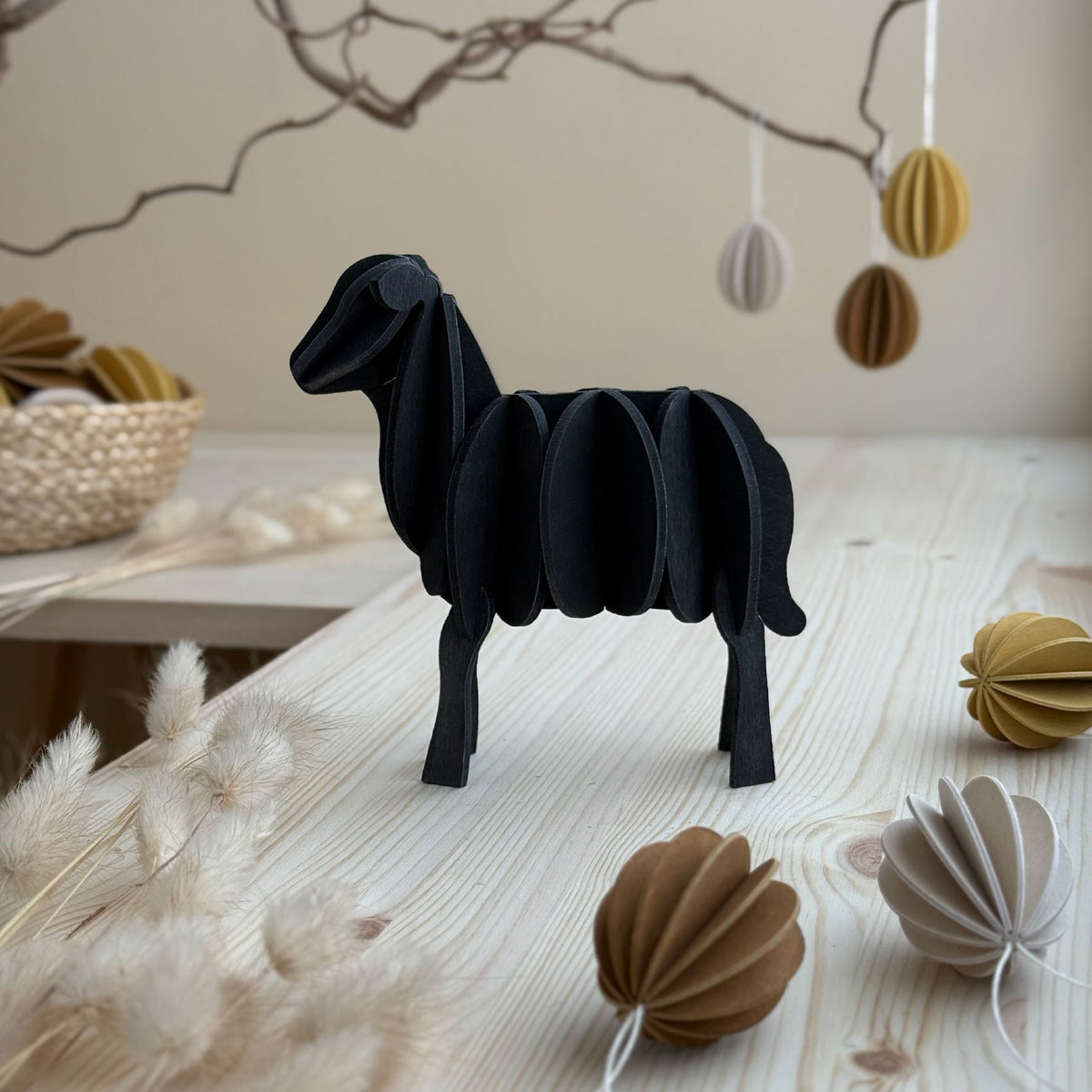 Lovi - Ornament - Lamb - 14cm - Black