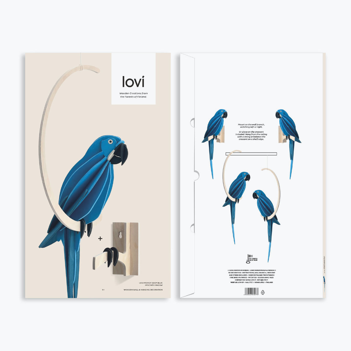 Lovi - Ornament - Parrot - 50cm - Hyacinth Macaw