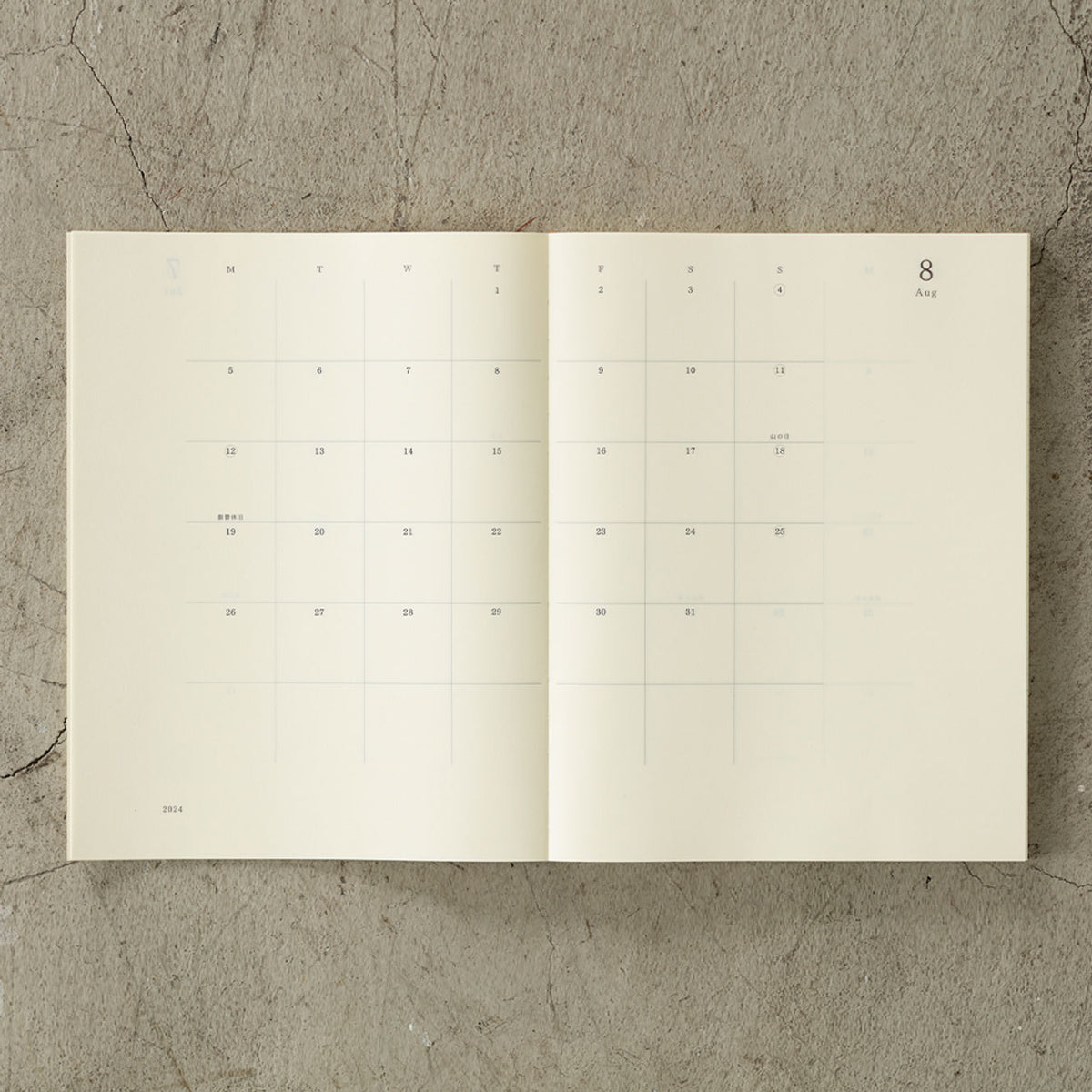 Midori - 2024 Diary - MD Notebook - A4 Thin
