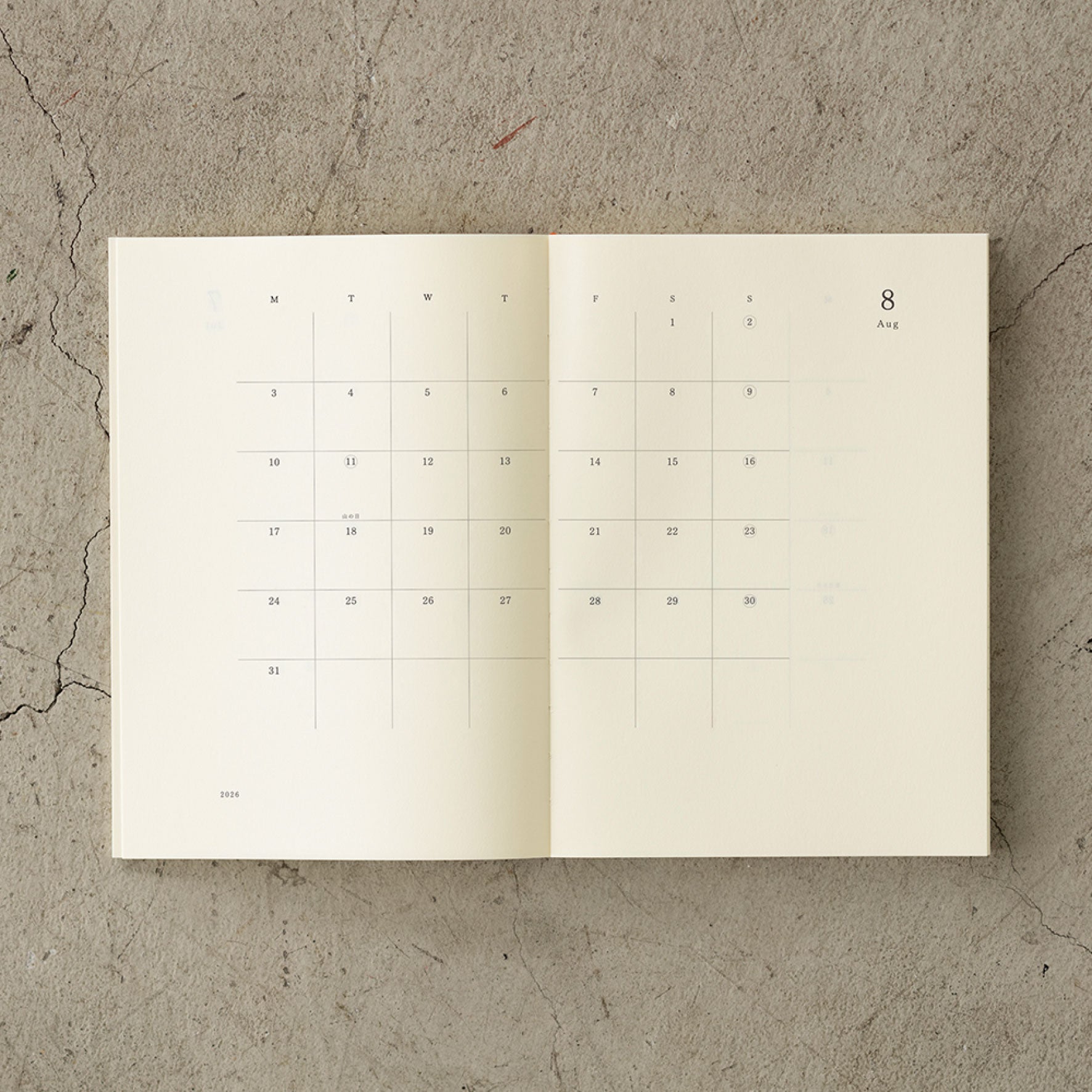Midori - 2026 Diary - MD Notebook - A5 Thin