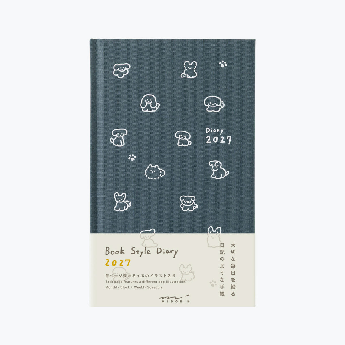 Midori - 2027 Diary - Book Style - B6 - Dogs Navy