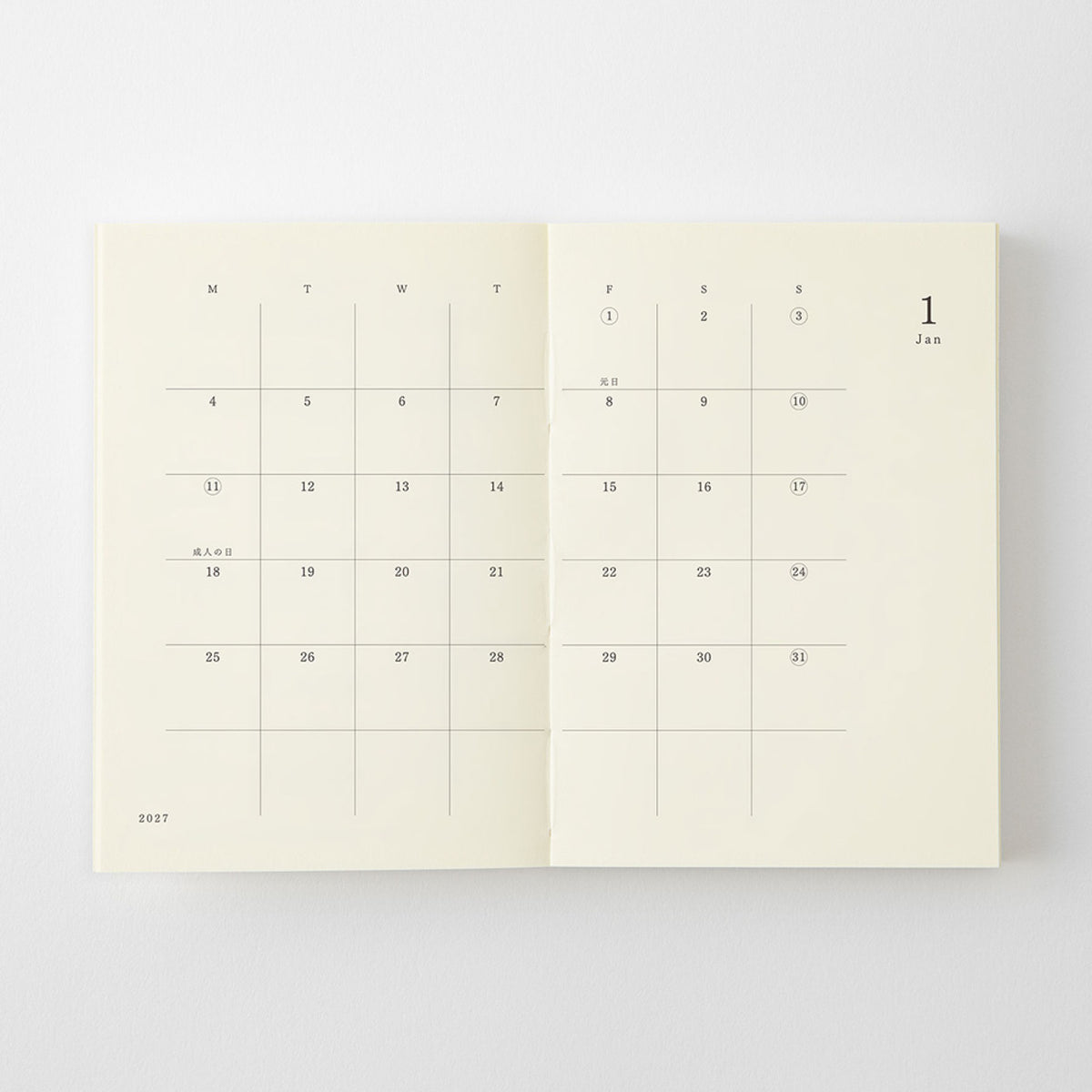 Midori - 2027 Diary - MD Notebook - A7