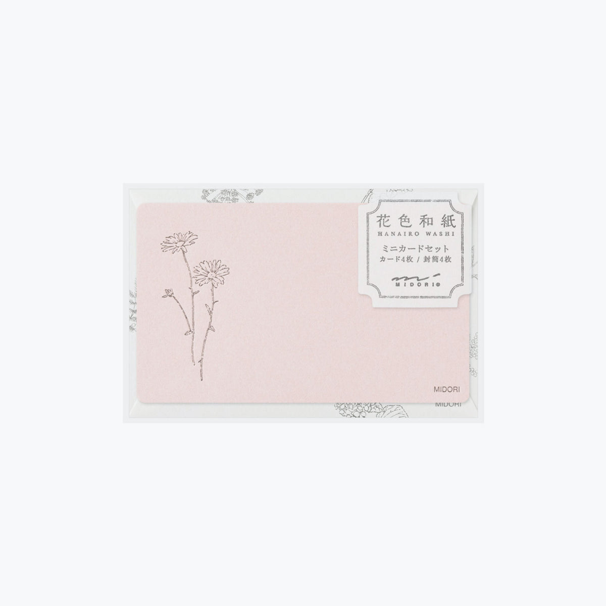 Midori - Card Set - Hanairo Washi - Pink
