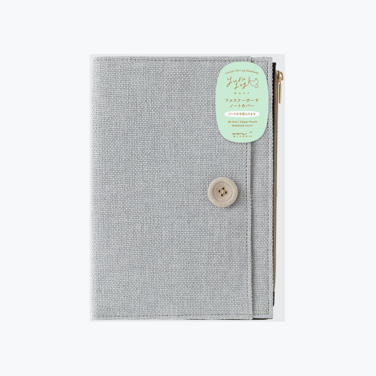 Midori - Notebook Cover - Yuru Log - B6 - Cloth Gray