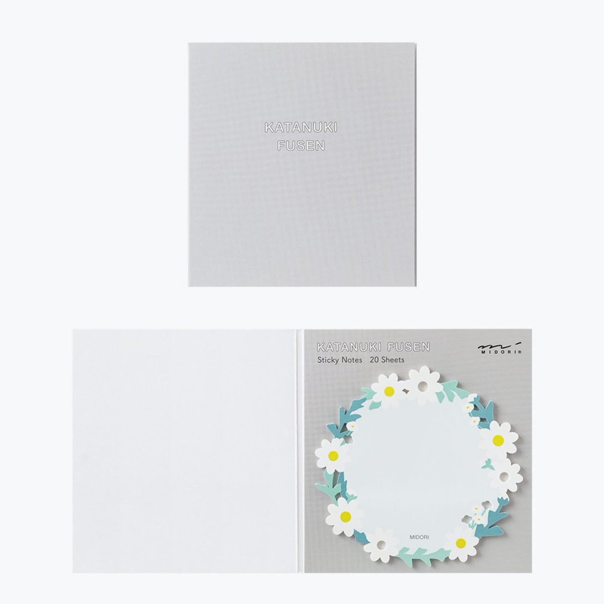 Midori - Notepad - Sticky Notes - Die-Cut - White Wreath