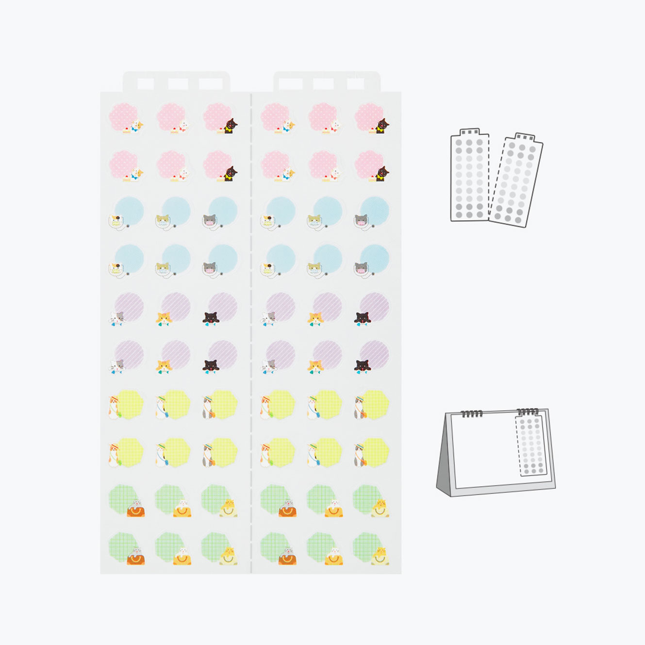 Midori - Planner Sticker - Calendar - Cats Medium <Outgoing>