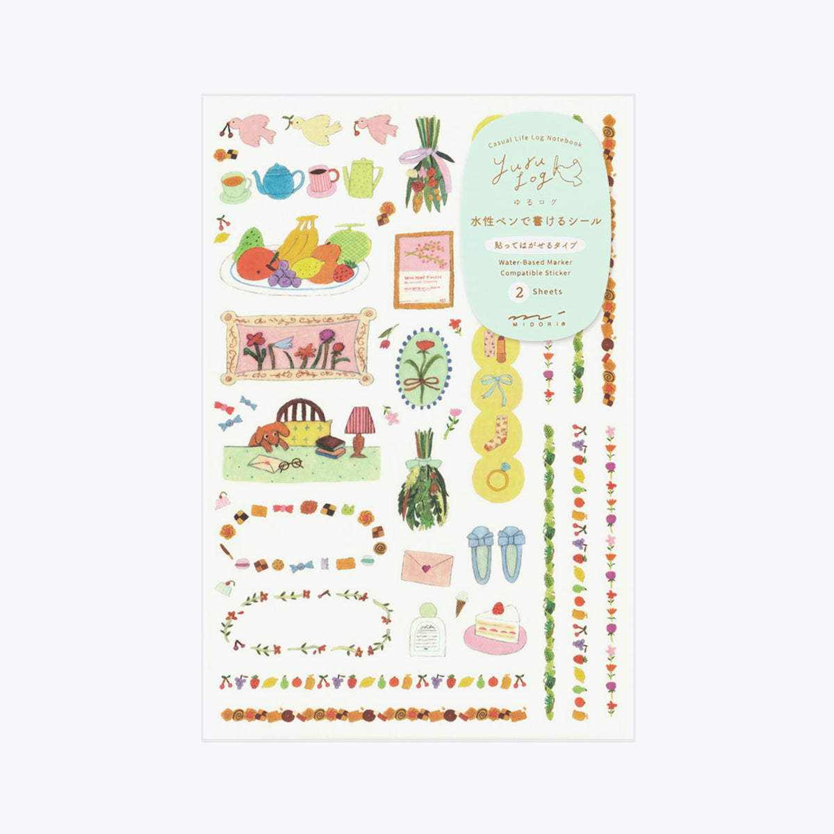 Midori - Planner Sticker - Yuru Log - My Life (2 Sheets)