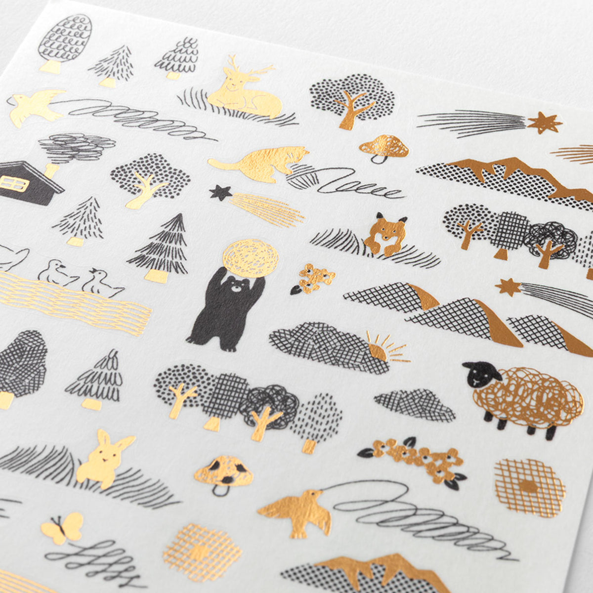 Midori - Planner Sticker - Yuru Log - Camouflage Forest (1 Sheet)