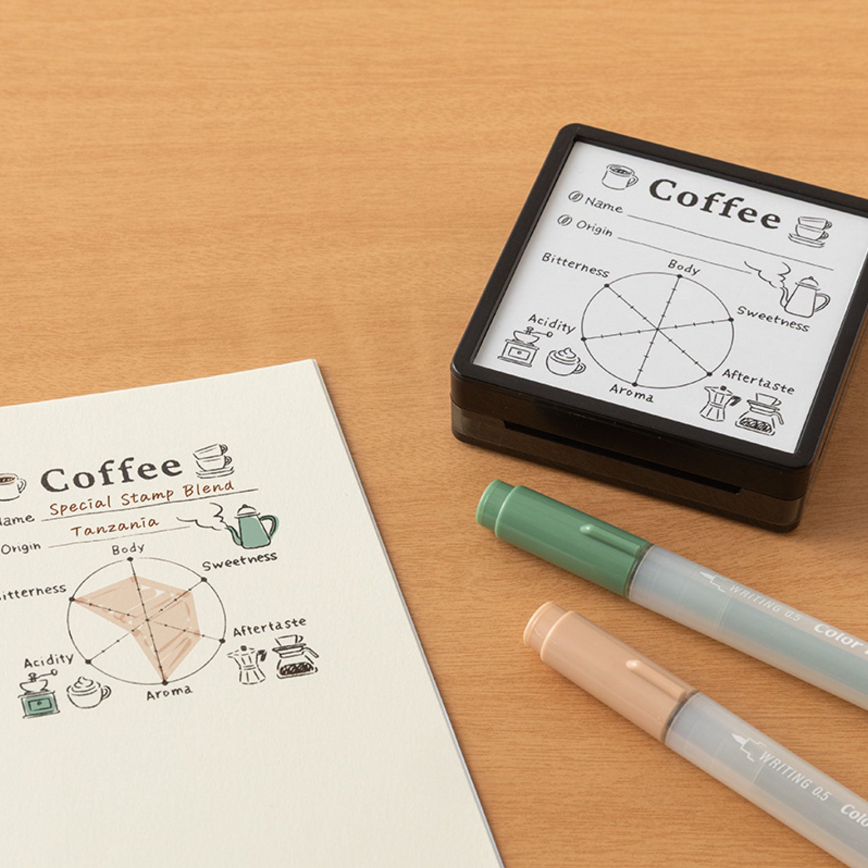 Midori - Stamp - Self-Inking - Coffee