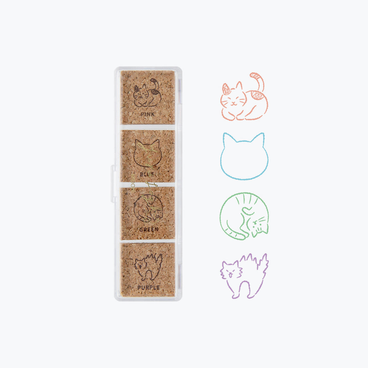 Midori - Stamp - Yuru Log - Pre-Inked - Cats