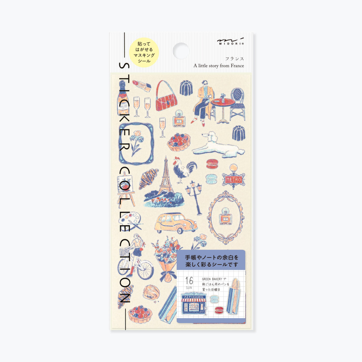 Midori sticker sheet with French culture motifs