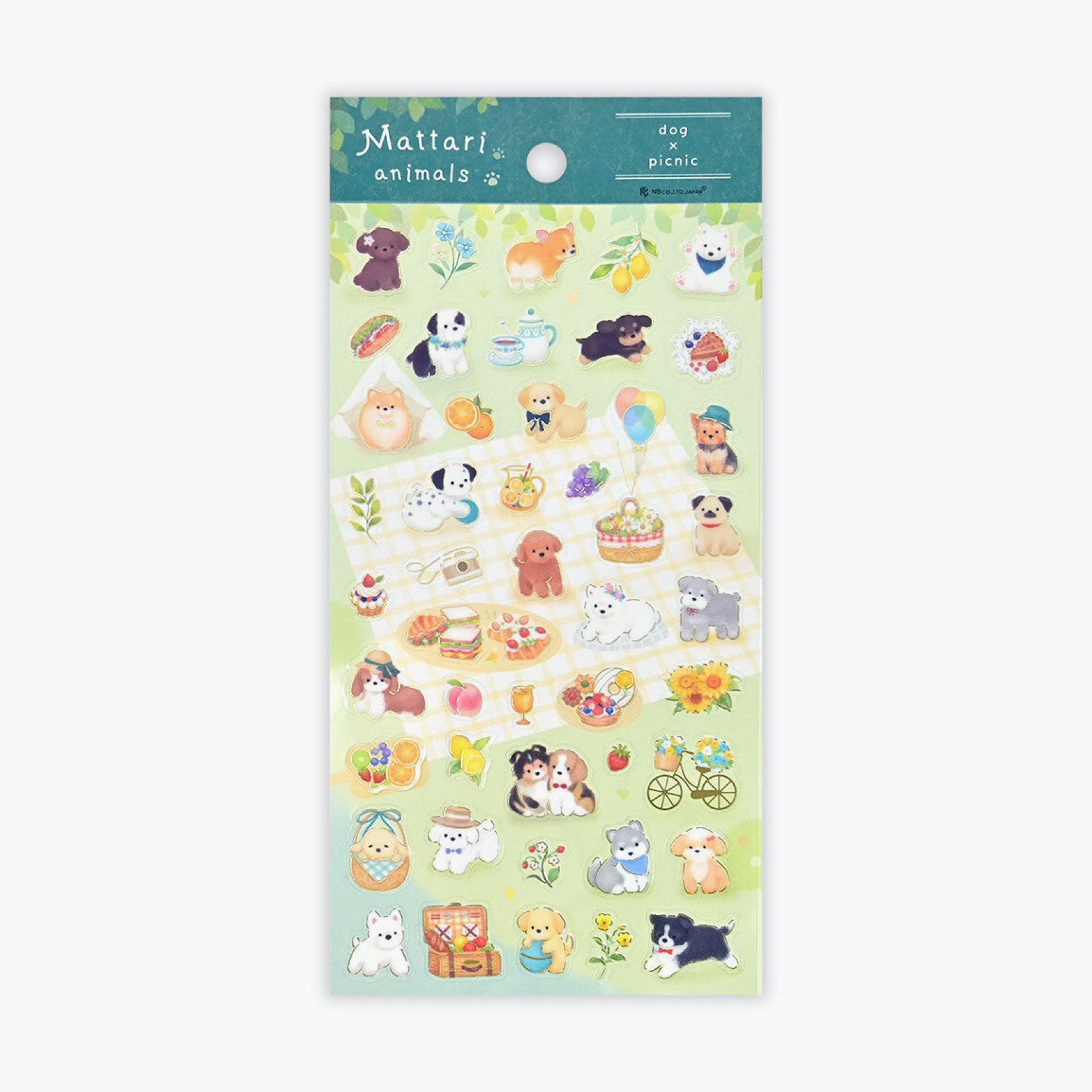 NB Japan - Planner Sticker - Mattari Animals Relaxing - Dog x Picnic