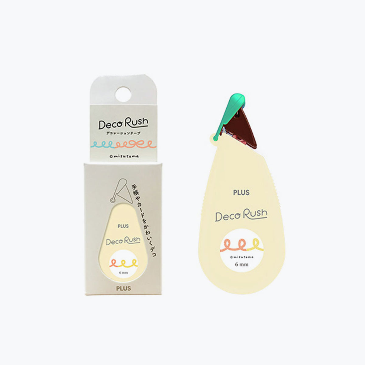 Plus - Washi Tape - Deco Rush x mizutama - 6mm - Line <Outgoing>