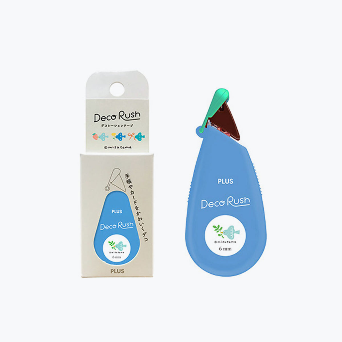 Plus - Washi Tape - Deco Rush x mizutama - 6mm - Bird <Outgoing>