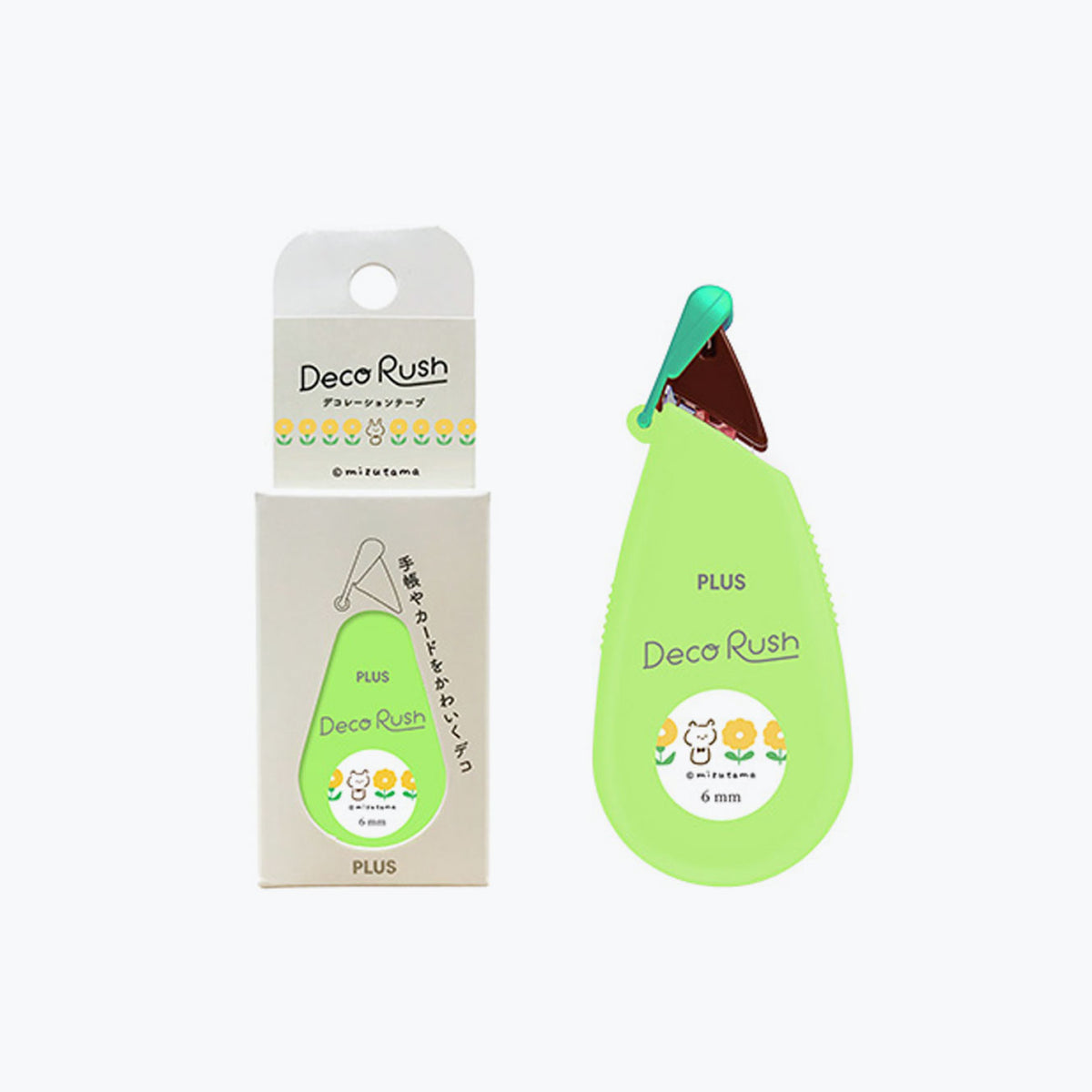 Plus - Washi Tape - Deco Rush x mizutama - 6mm - Flower <Outgoing>