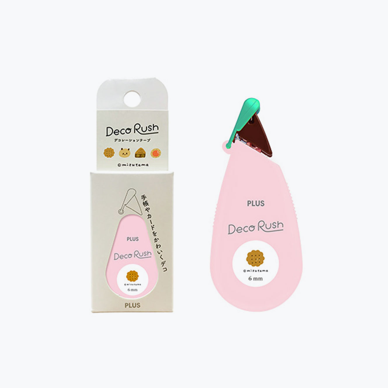 Plus - Washi Tape - Deco Rush x mizutama - 6mm - Cookies <Outgoing>
