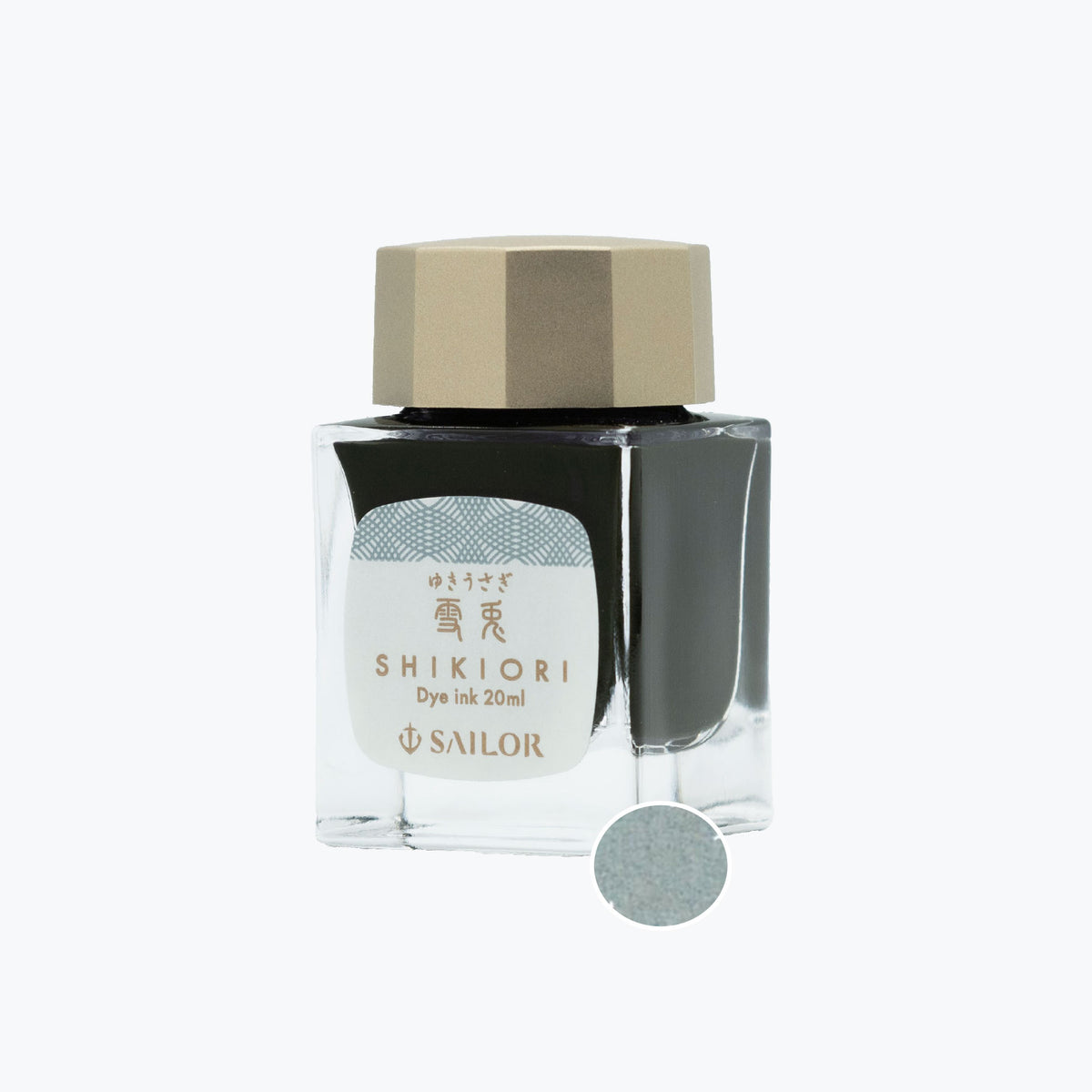 Sailor Shikiori Kusa Asobi pale grey fountain pen ink in a glass bottle