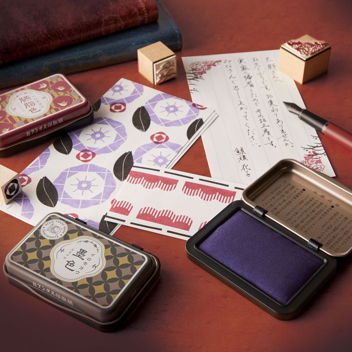 Shachihata - Stamp Pad - 100th Anniversary - Iromoyo 1925 - Dark Red