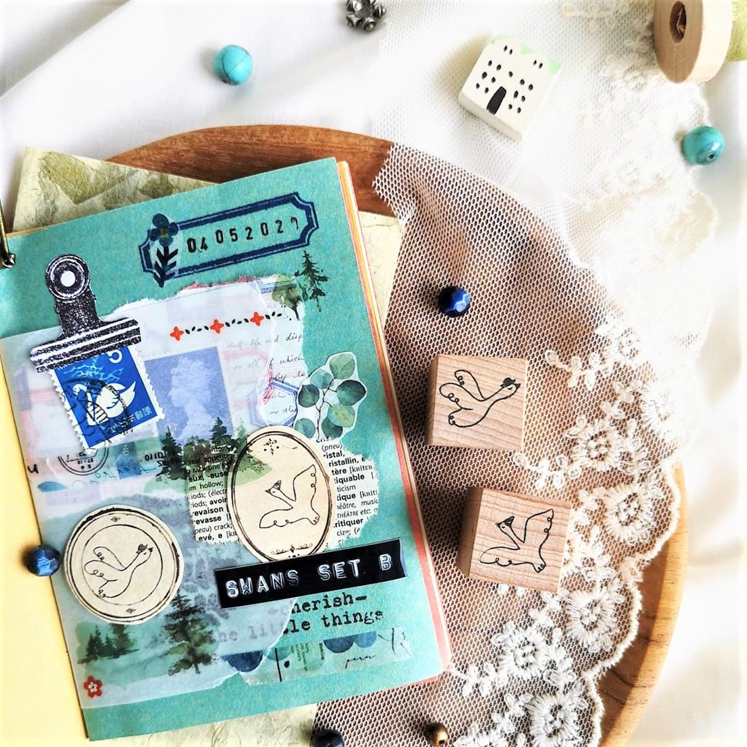 Eileen Tai - Stamp - Swans Set B