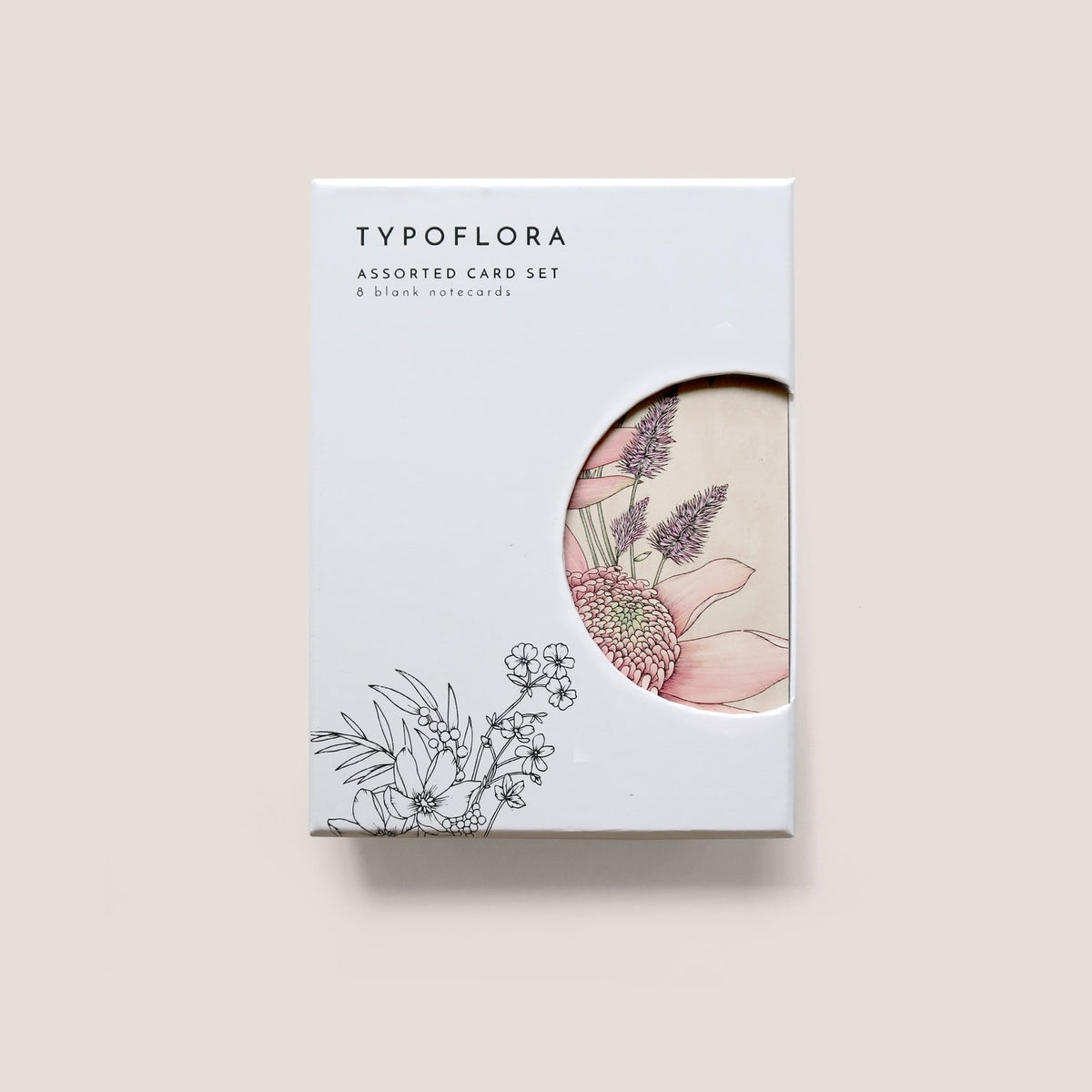 Typoflora assorted card set with flowers