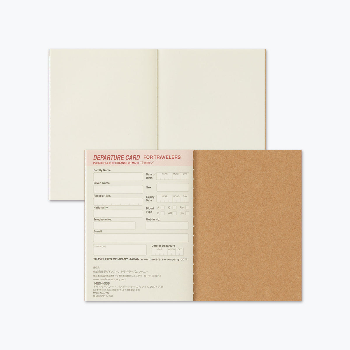 Traveler's Company - 2027 Diary - Insert - Passport - Monthly