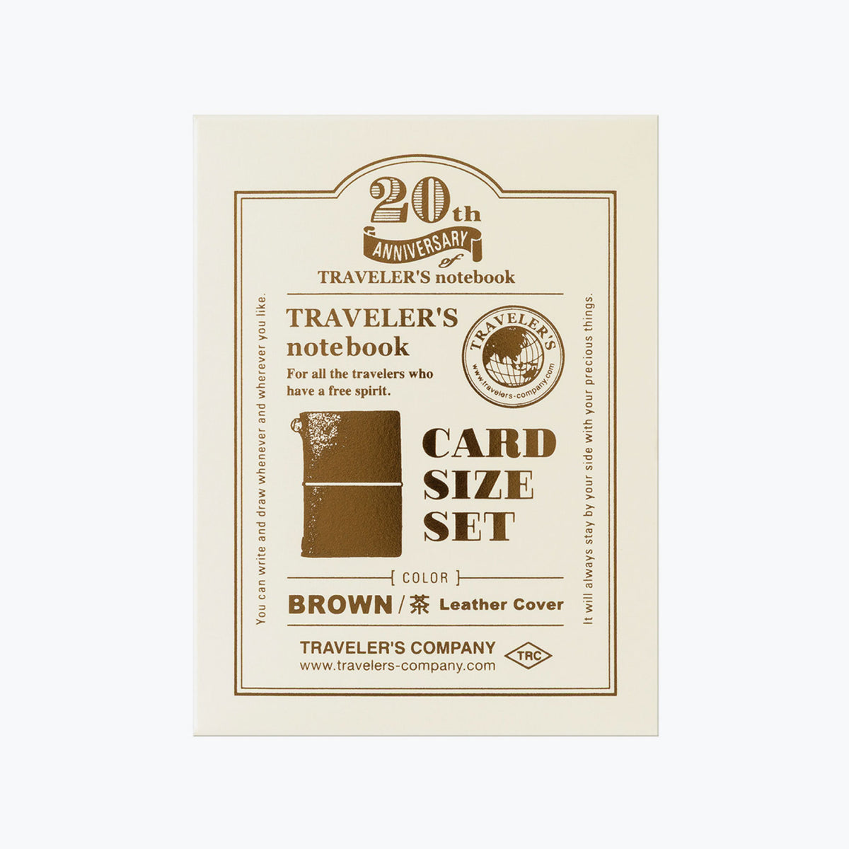 Traveler's Company - Traveler's Notebook - Card Size Set (20th Anniversary) - Brown