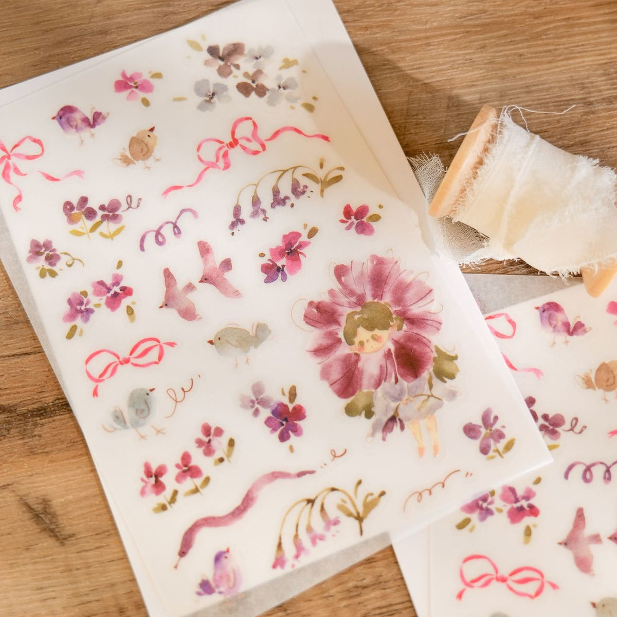 Meow Illustration - Planner Sticker - Flower Girl (Wisteria)