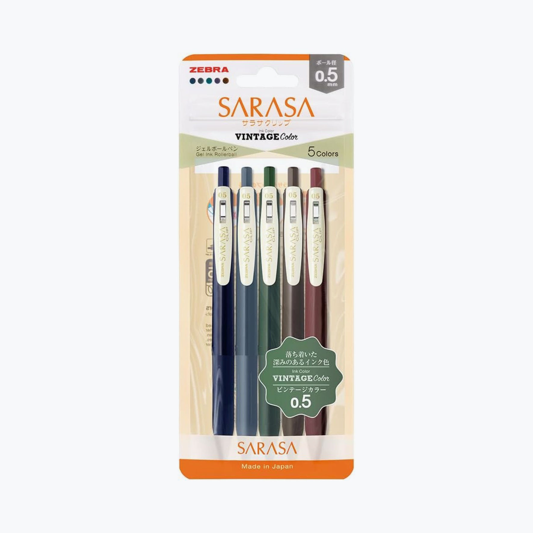 Zebra | Sarasa Clip Gel Pen Vintage 1 - Bookbinders Design