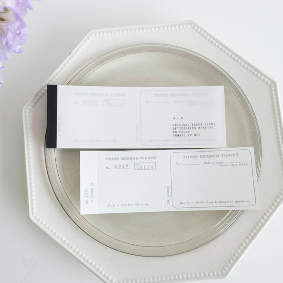 Yohaku - Notepad - Memo Pad - Ticket (Grey)