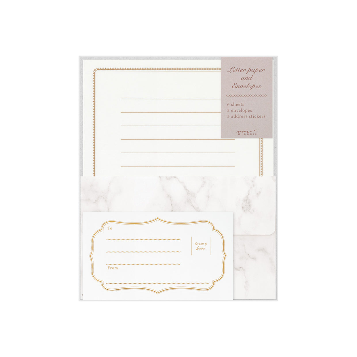 Midori - Letter Set - Marble <Outgoing>