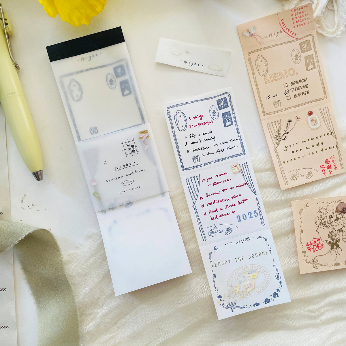 Niconeco Zakkaya - Notepad - Letterpress Label Book Night