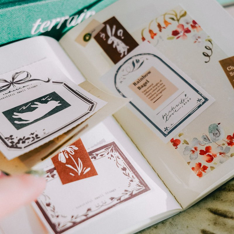 Meow Illustration - Notebook - Flower Girl Peach