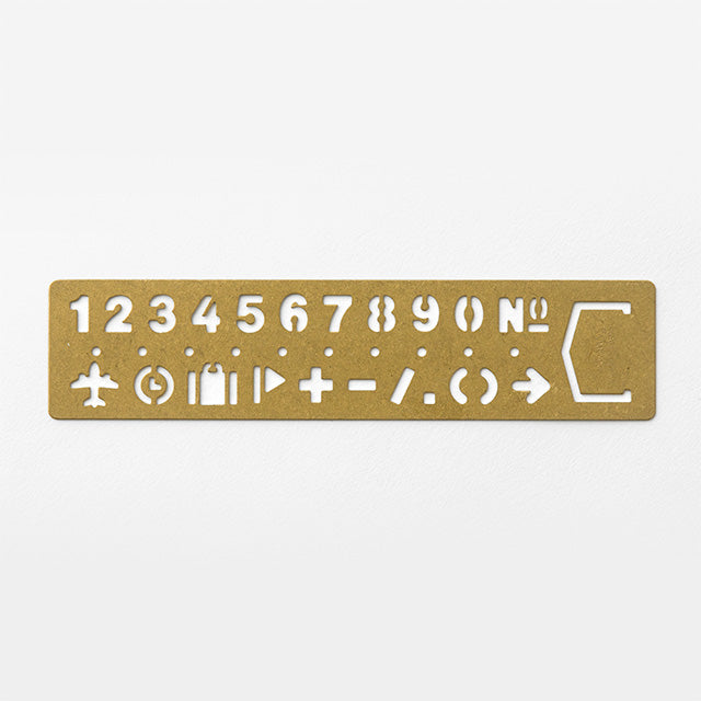 Traveler's Company - Brass Template Bookmark - Numbers