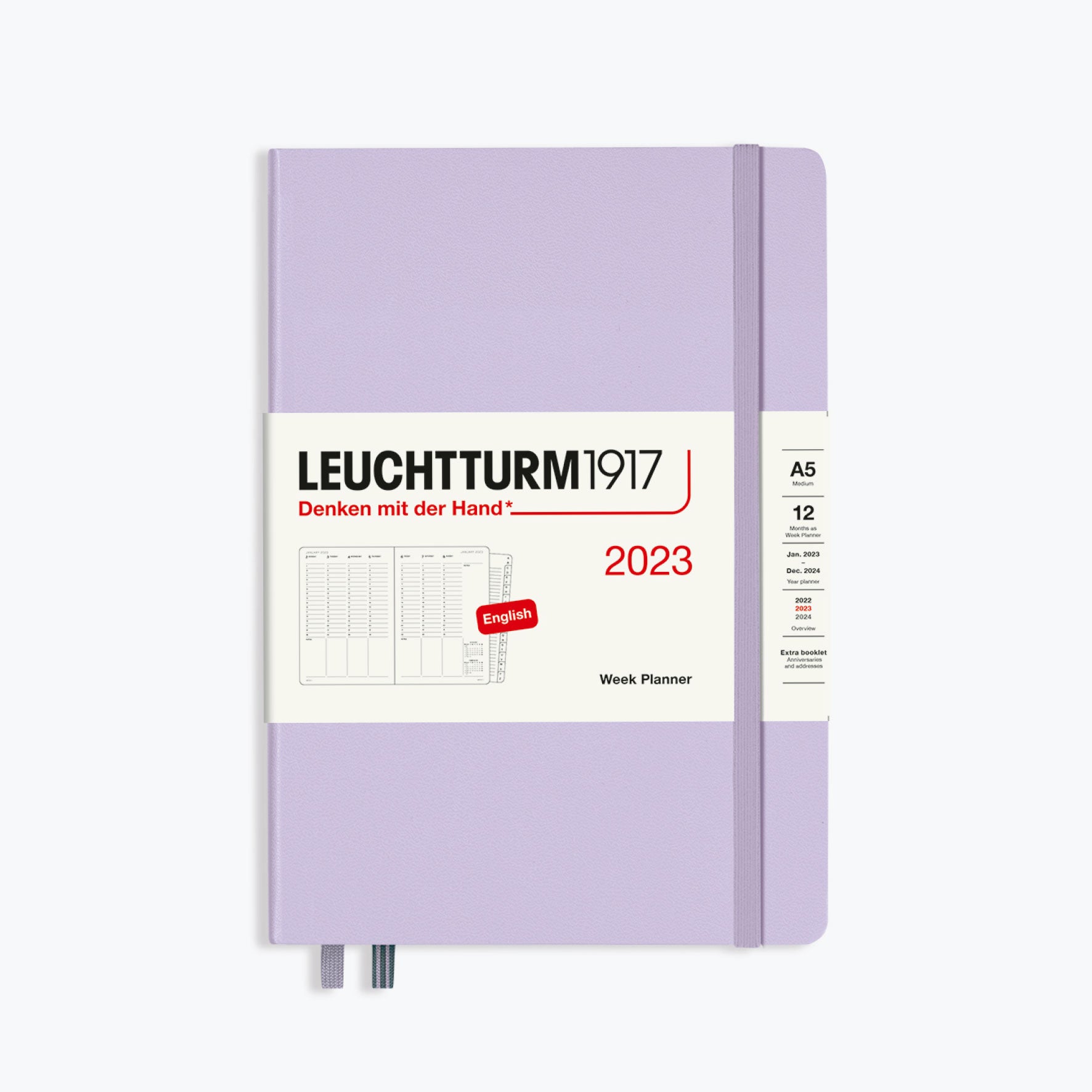 Leuchtturm1917 - 2024 Diary - Week Planner - A5 - Lilac