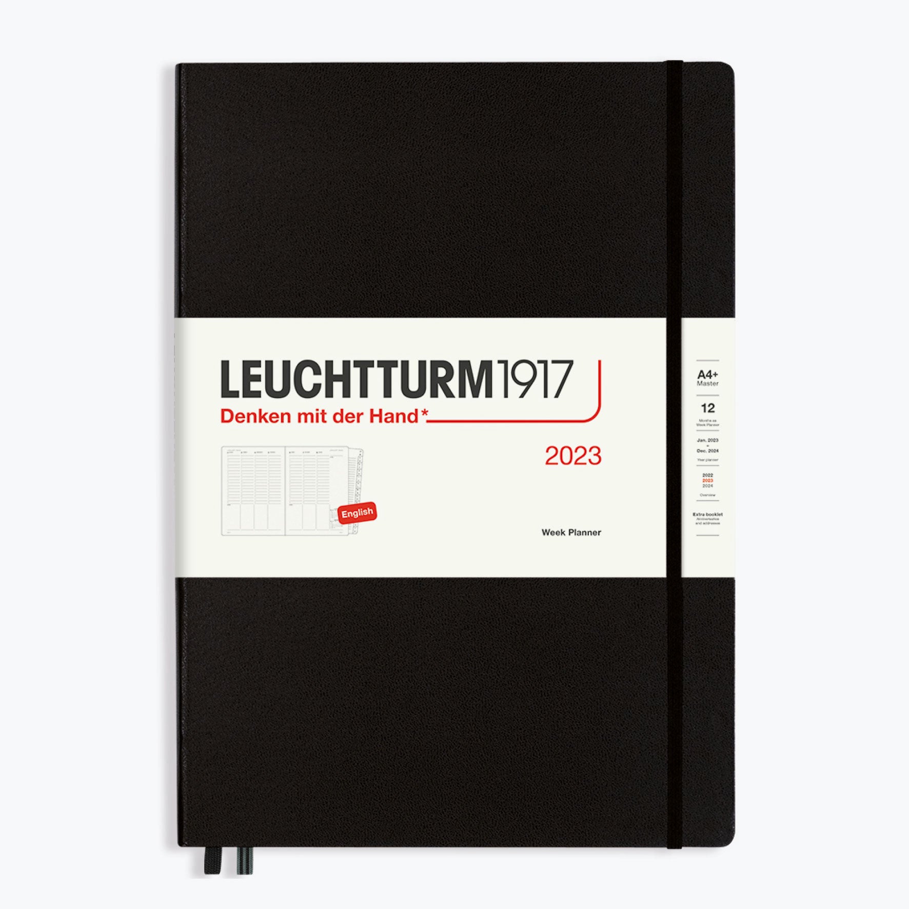 Leuchtturm1917 - 2024 Diary - Week Planner - A4 - Black