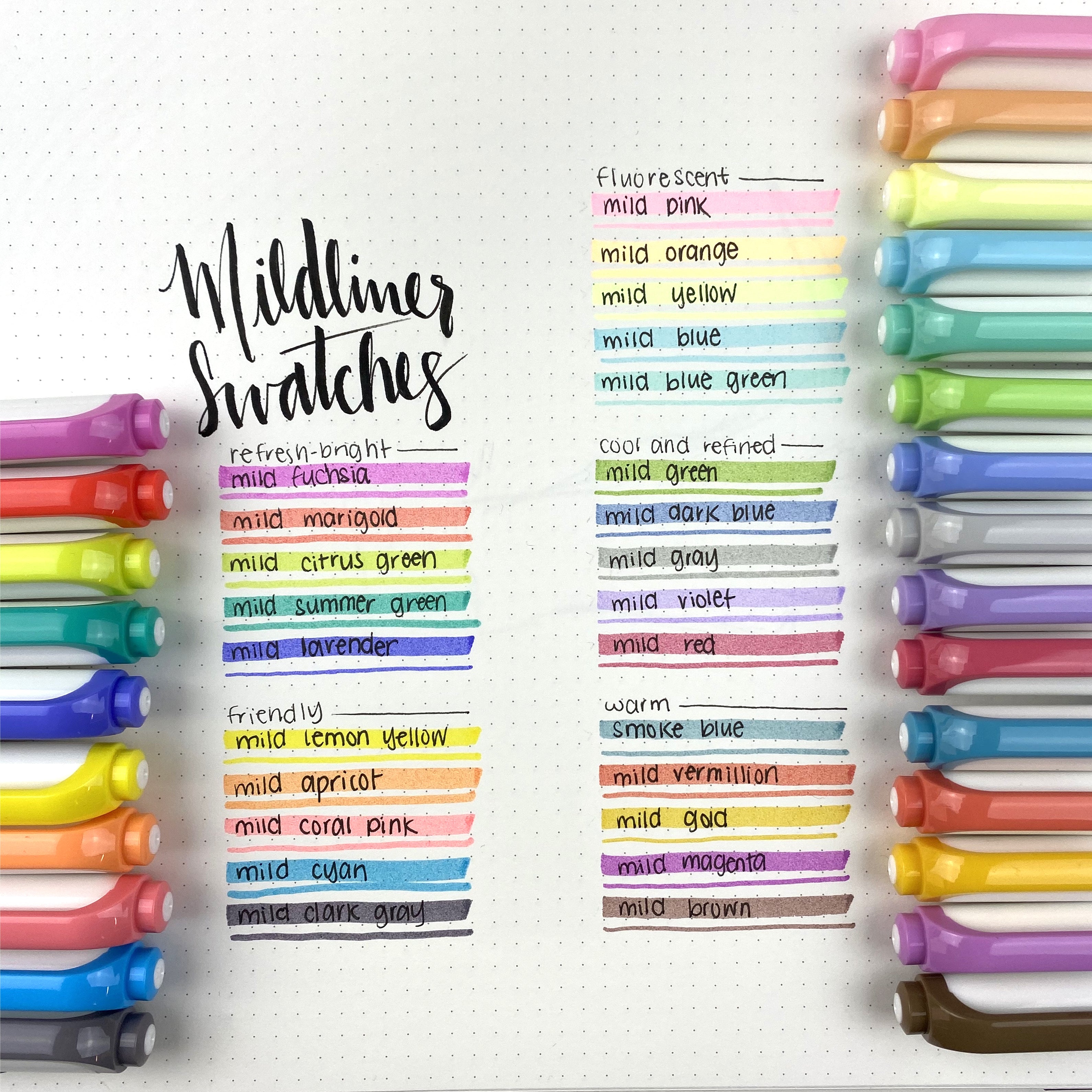 Zebra - Highlighter - Mildliner Double Sided - Friendly Mild Set