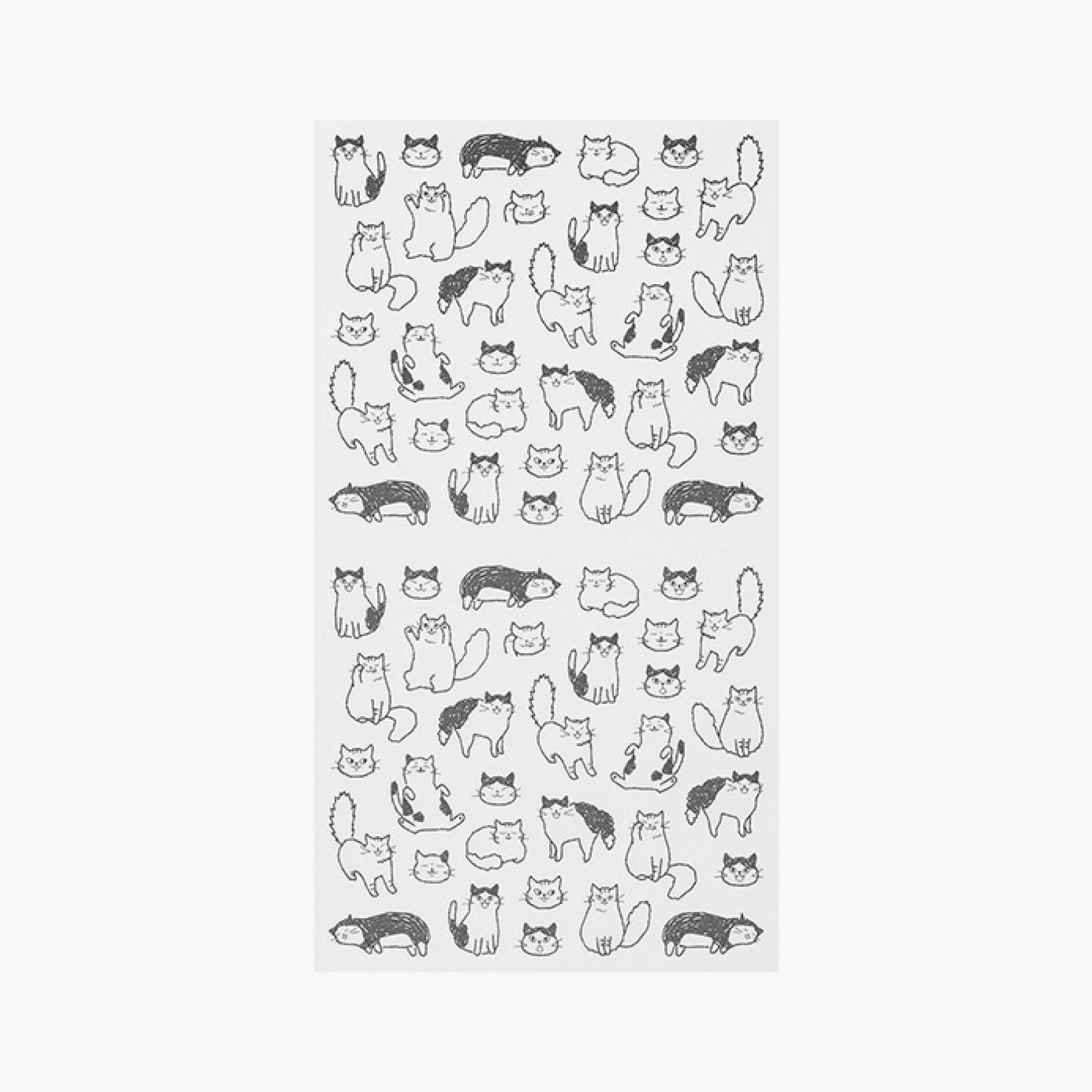 Midori - Planner Sticker - Seal Collection - Cats Sketch