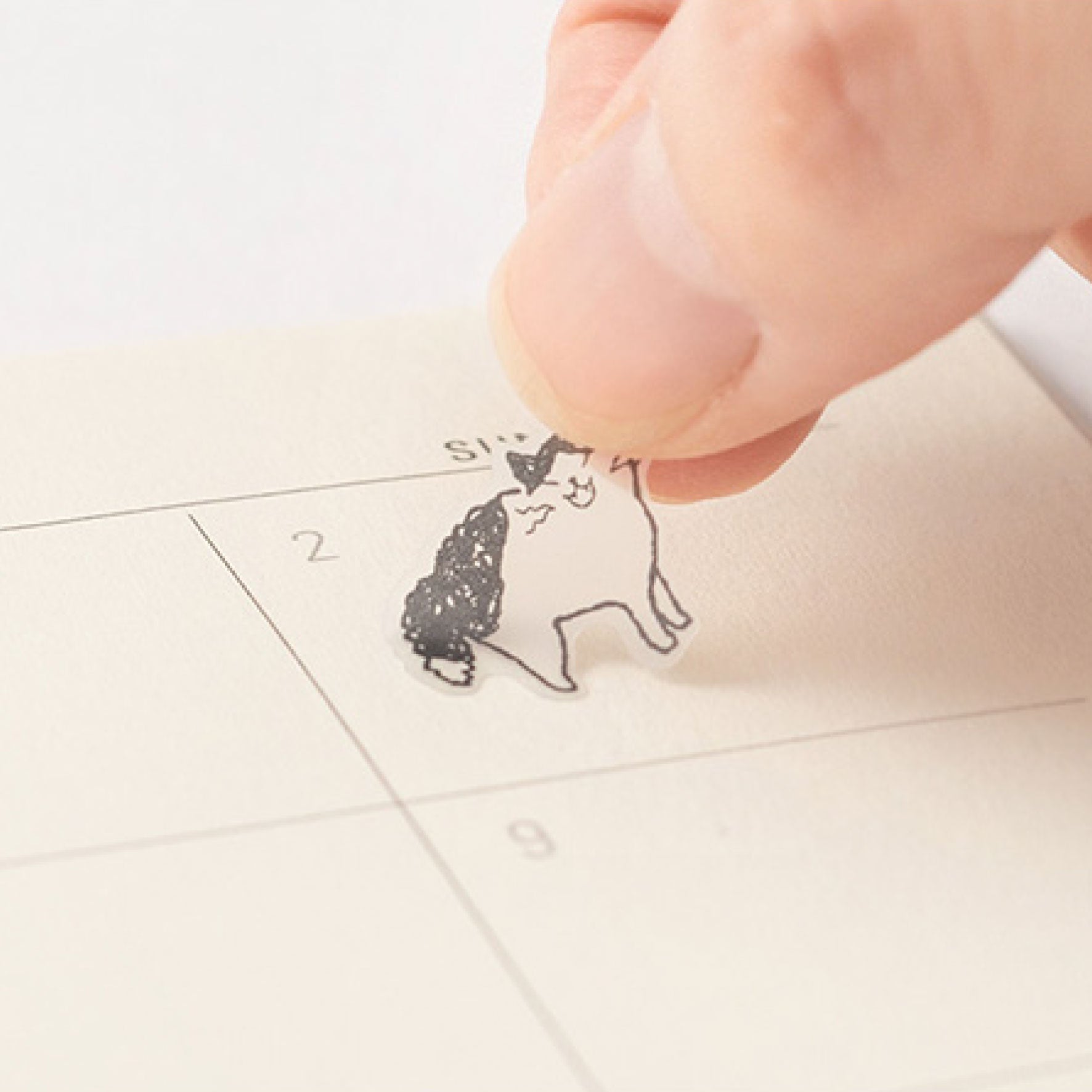 Midori - Planner Sticker - Seal Collection - Cats Sketch