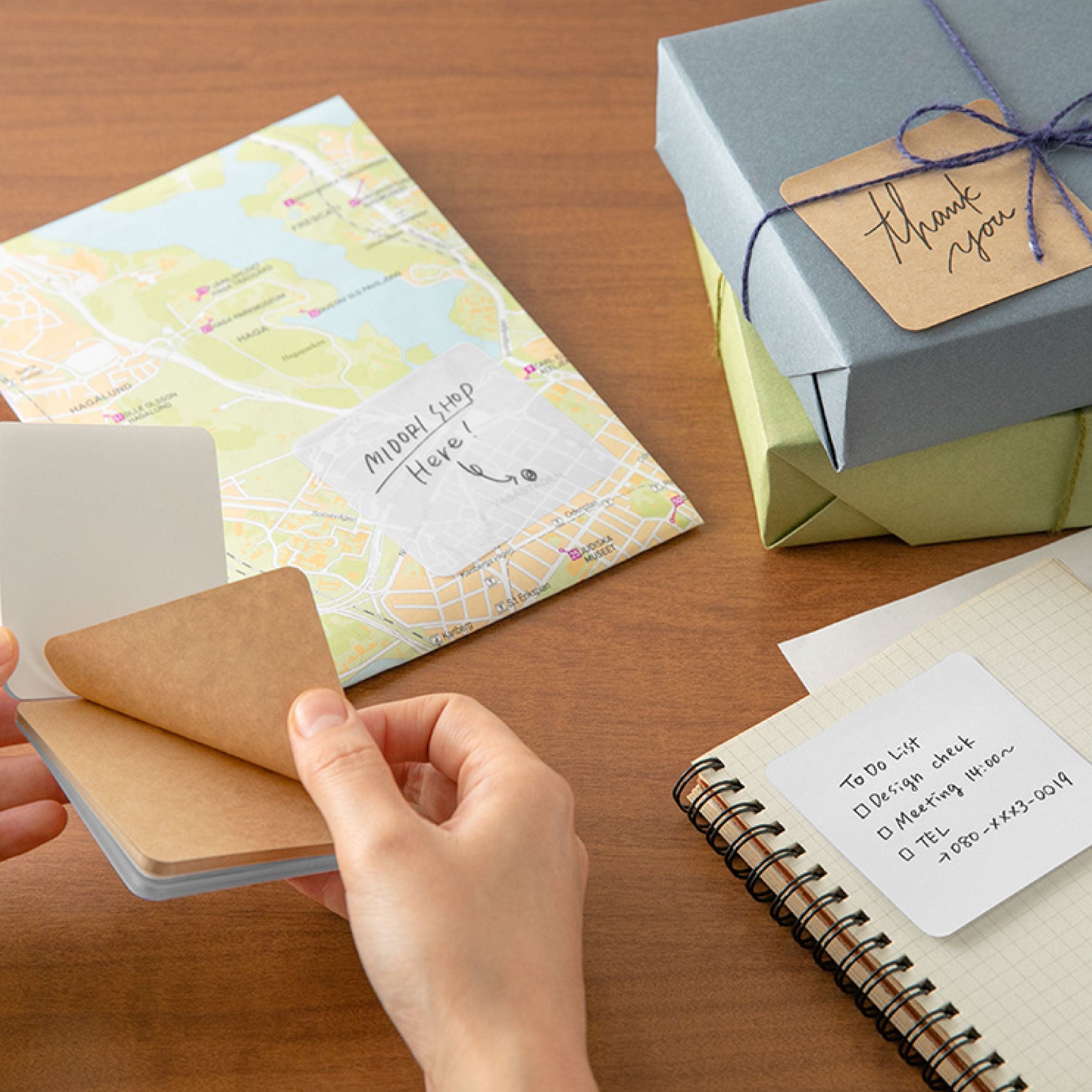 Midori - Notepad - Sticky Notes - Brown <Outgoing>