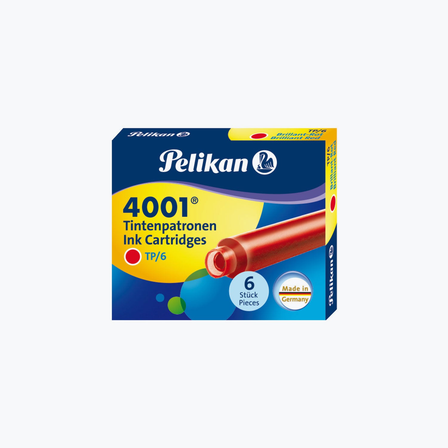 Pelikan Fountain Pen Ink Cartridges 4001 Brilliant Red