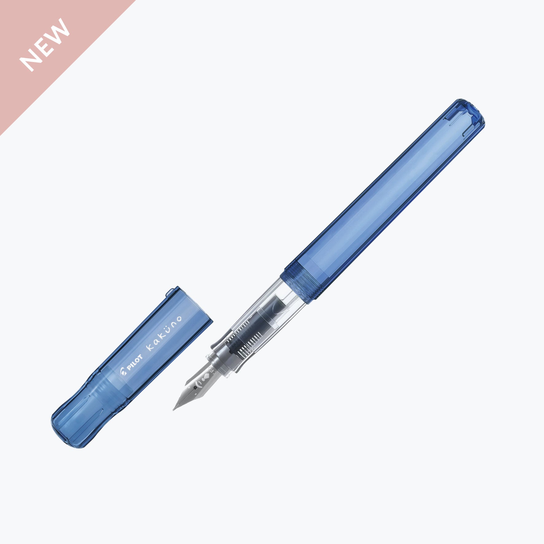 Pilot Fountain Pen Kakuno Transparent Blue