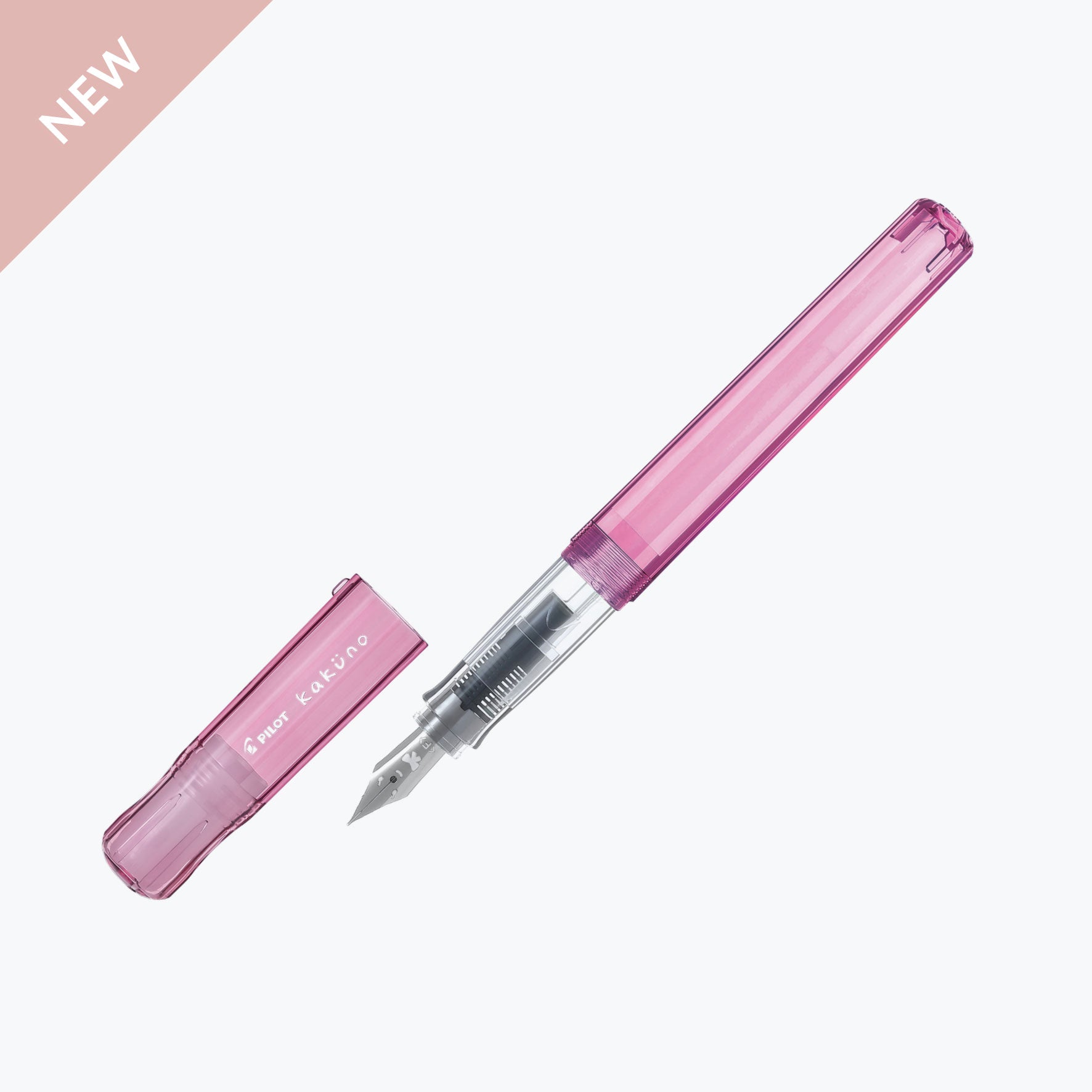 Pilot Kakuno Fountain Pen Transparent Pink Bookbinders Design