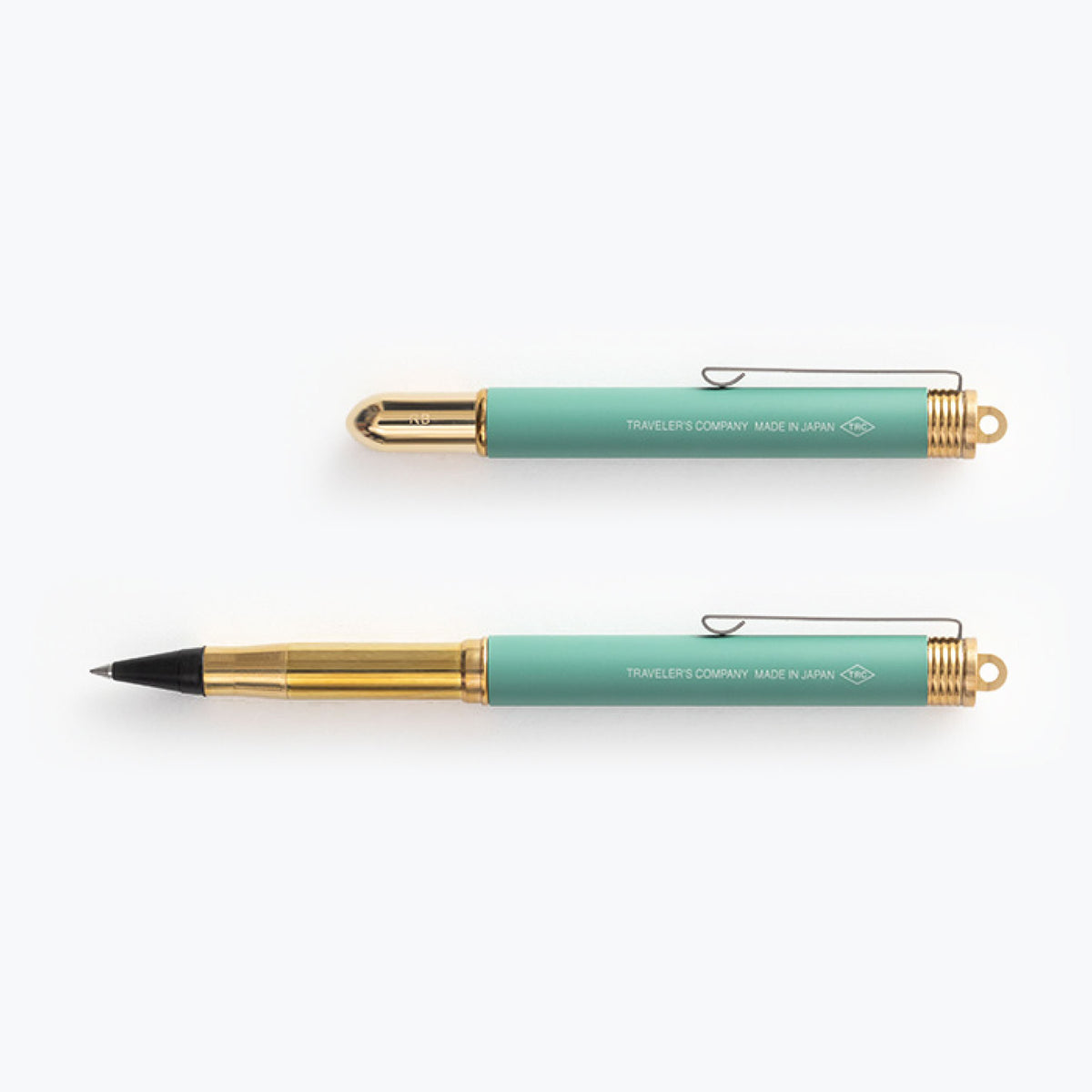 Traveler's Company - Rollerball Pen - Brass - Factory Green