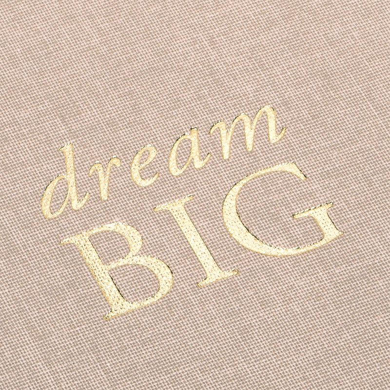 Bookbinders Design - Cloth Notebook - Quote - Dream Big - Sandbrown <Outgoing>
