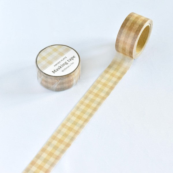 Papier Platz - Washi Tape - Camel Block Check