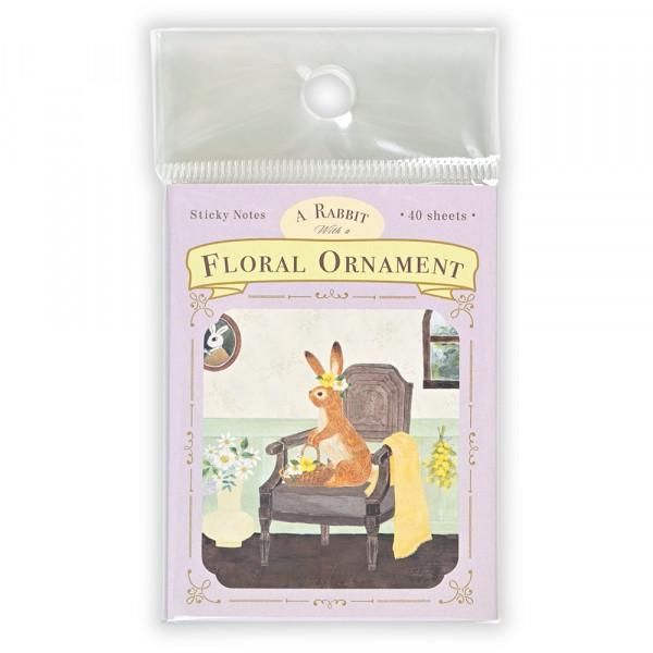 NB Japan - Sticky Notes - Ressa - Rabbit With Flowers